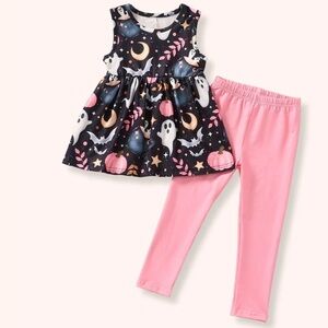Kids Halloween Ghost Set - Black and Pink